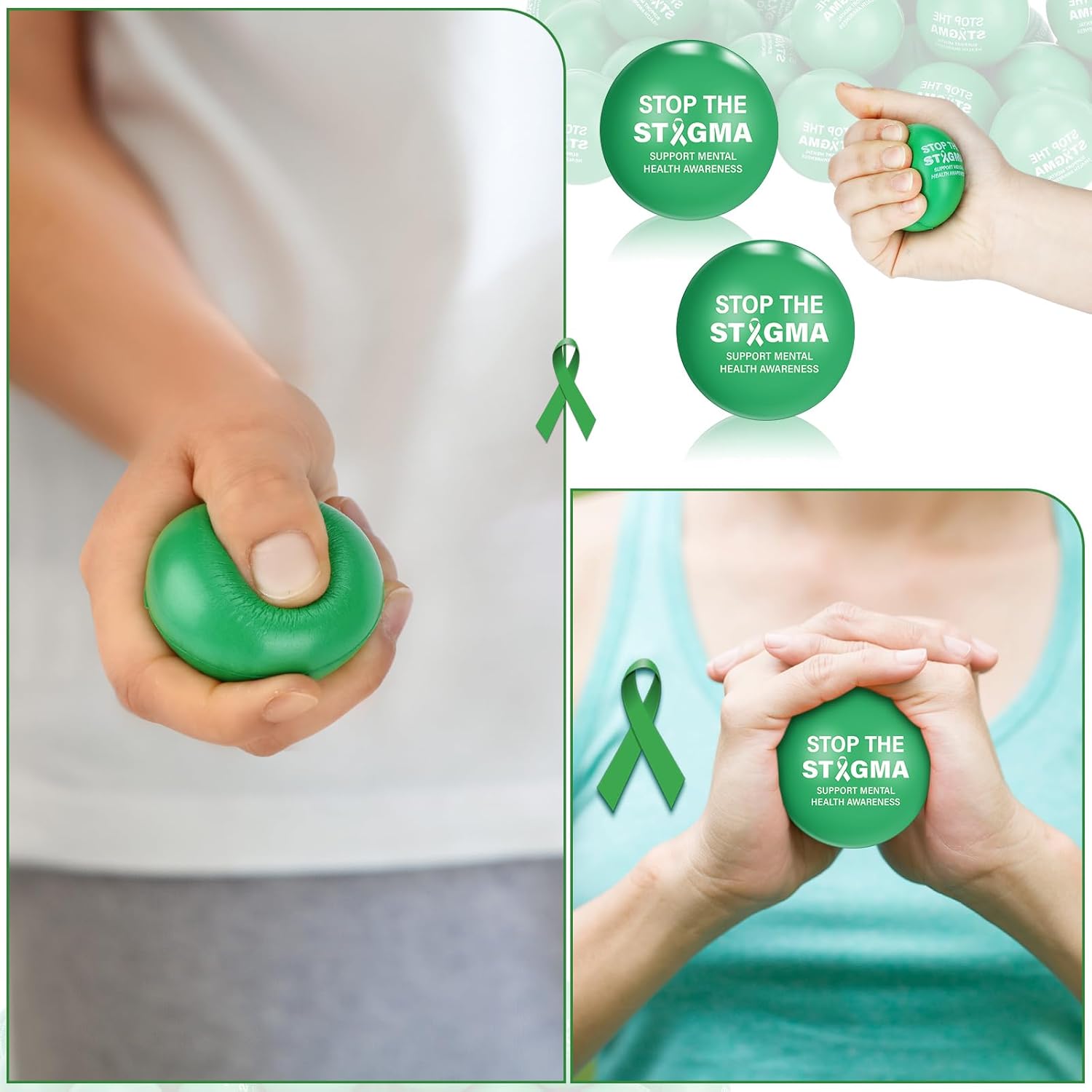 ShinyRelief 40 Pcs Mental Health Awareness Stress Balls 2 Inch Motivational Foam Stress Relief Balls Inspirational Mental Health Gifts Encouraging Finger Exercise Stress Relief Toys for Relief Anxiety