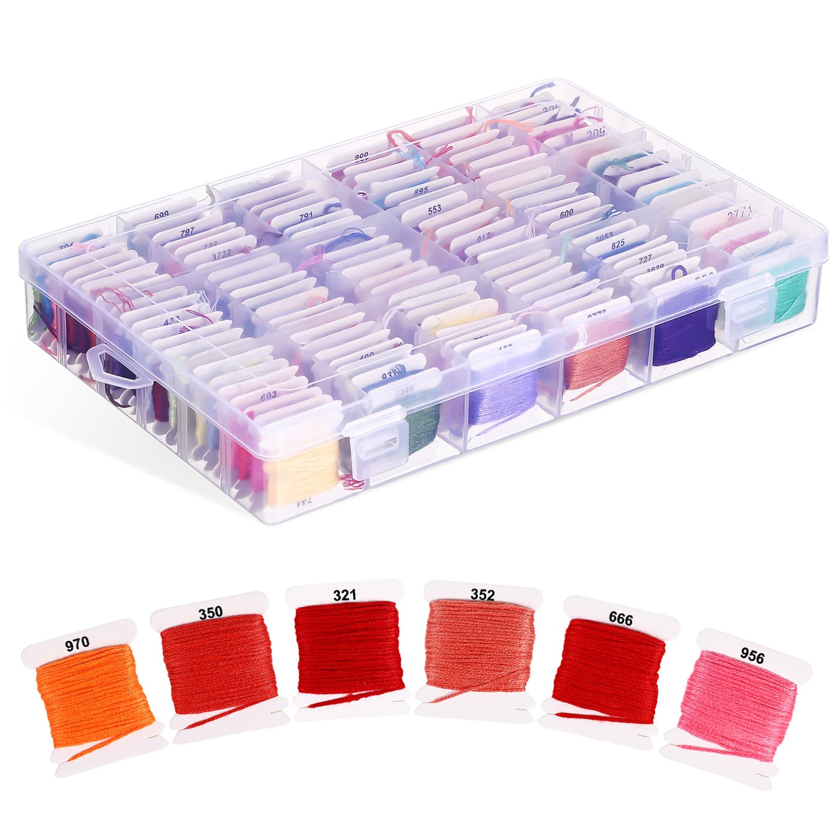 Artibetter 120 Madejas de Hilo de Bordar para Punto de Cruz y Pulseras, Mezcla Poliéster Algodón, 2 Usos para Manualidades