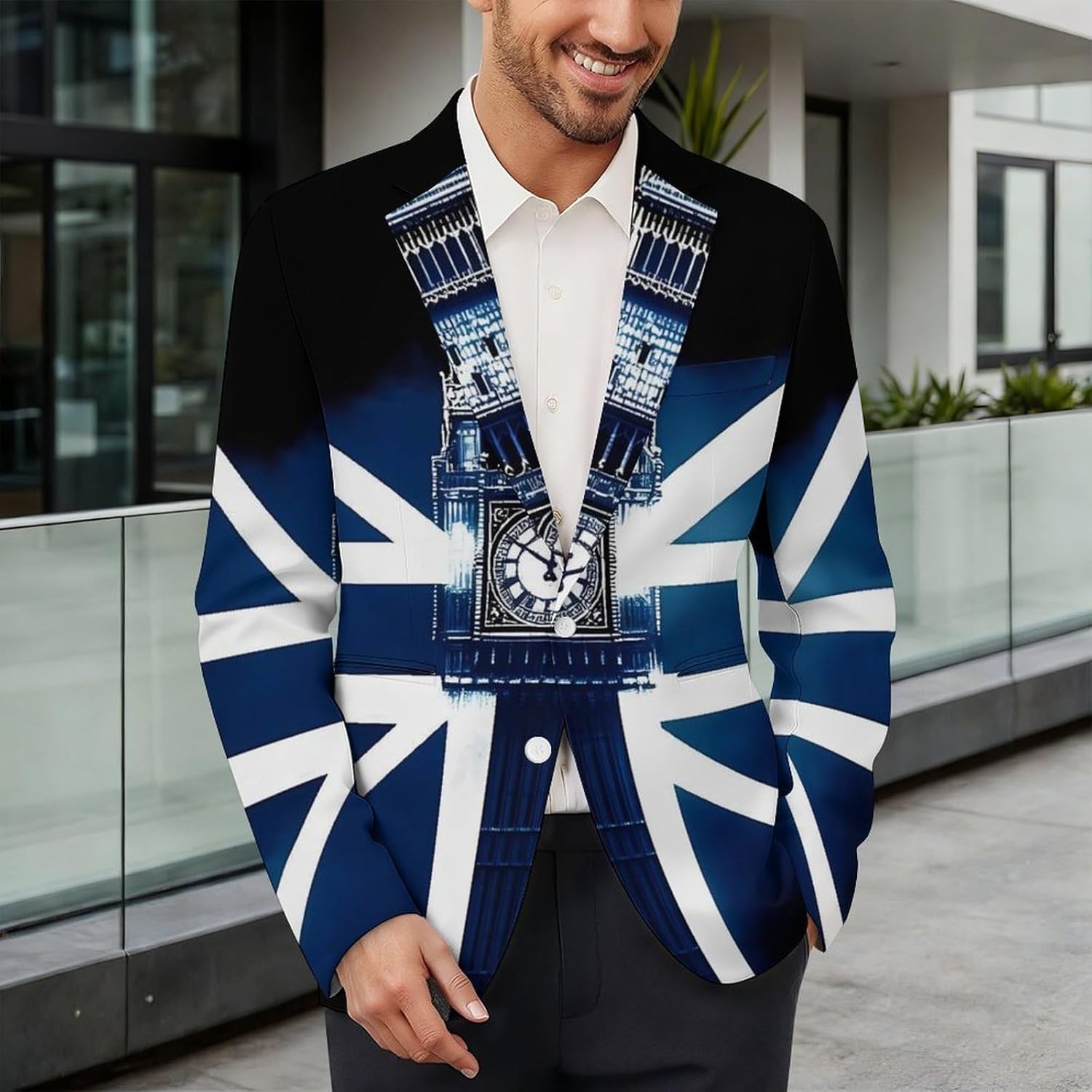 Big Ben London England Suits Blazer for Men Casual Buttons Lapel Jacket Sport Coat