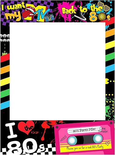 Marco para cabina de fotos I Love 80s precortado, 23 x 17 pulgadas