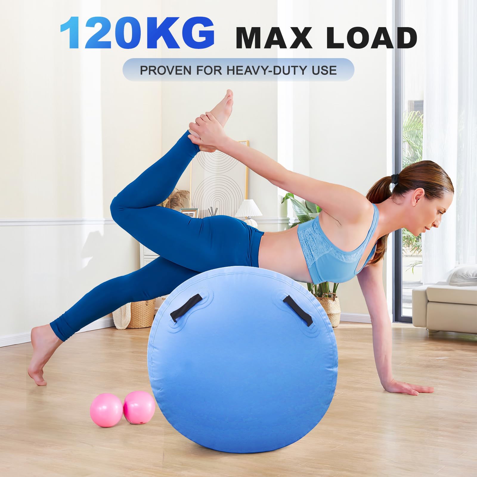 Inflable Air Roller con Bomba Eléctrica 600W | Rodillo de Yoga, Colchoneta para Gimnasia, Fitness y Volteretas | Entrenamiento de Equilibrio