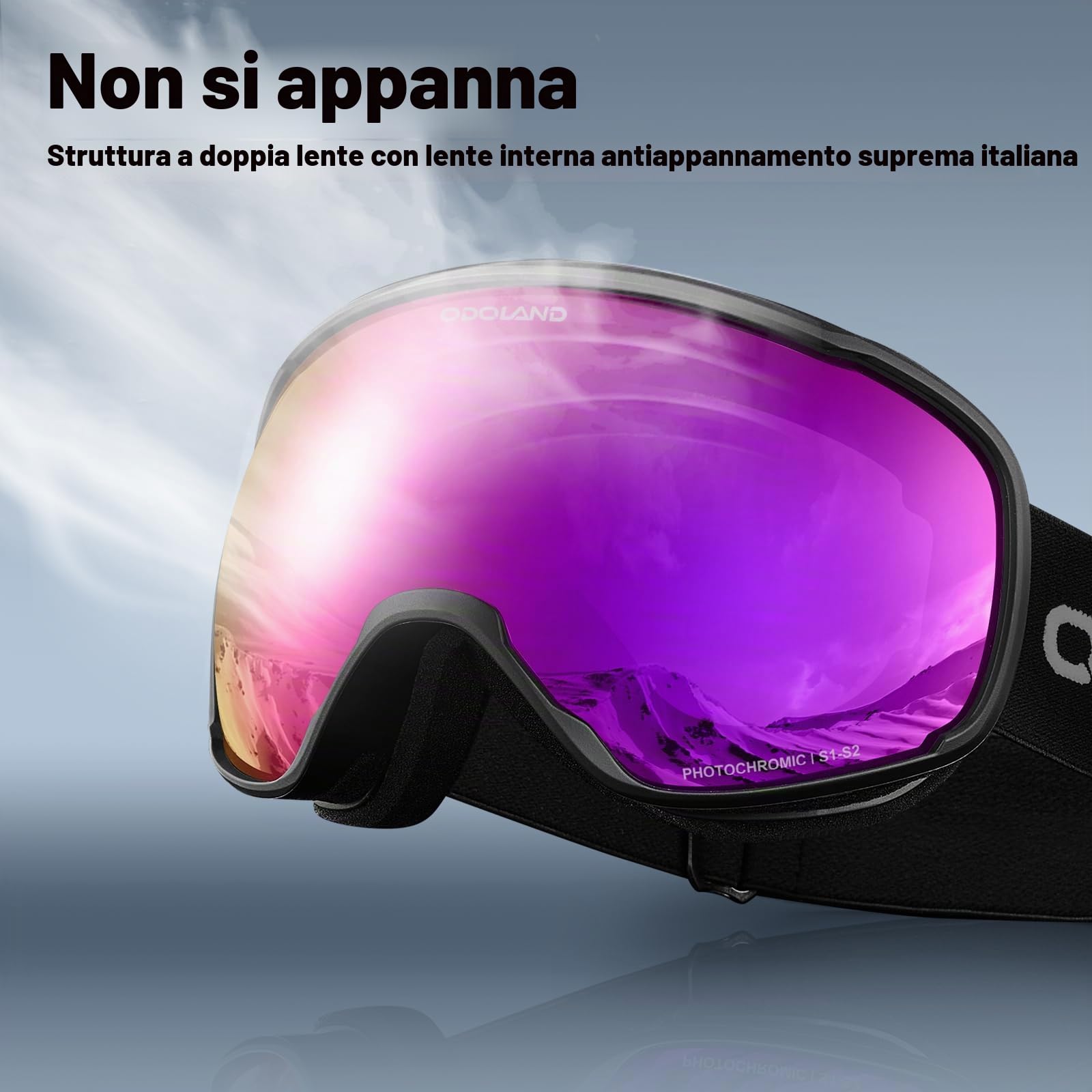 Odoland Occhiali da Sci Fotocromatici Occhiali da snowboard Protezione UV e Anti Fog per Uomini Donne Adulti Giovani Sci Snowboard