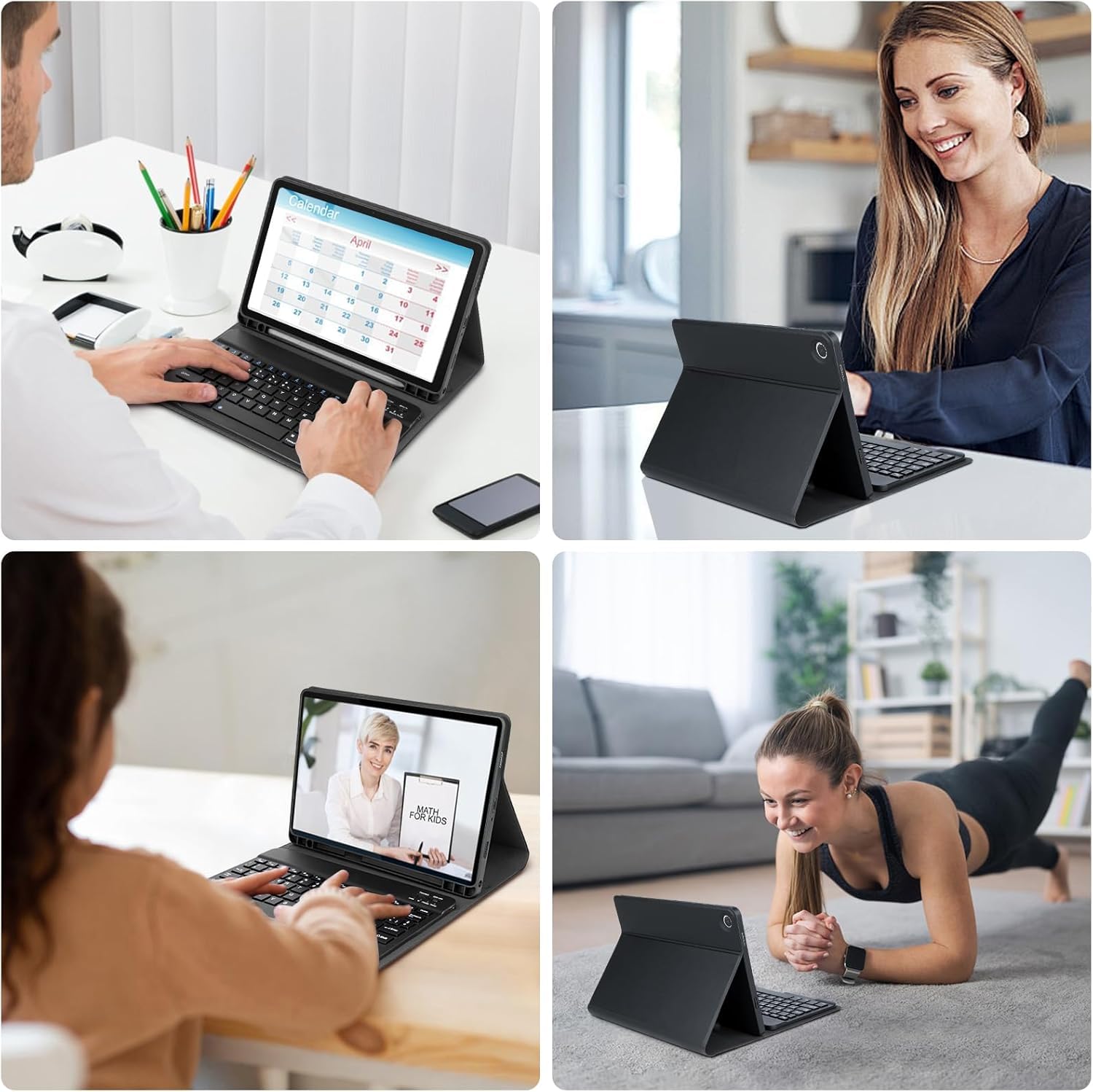 Funda con Teclado para Samsung Galaxy Tab A9+/A11+ 11 Pulgadas 2023/2025, [Español] Teclado Tablet Galaxy A11+ Funda Protectora, Desmontable Portalápices Teclado para Tablet Samsung A11 Plus (Negro)