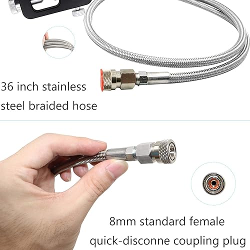 Miniatura 4 de Adaptador de buceo con válvula DIN, estación de llenado de paintball, adaptador de llenado de tanque HPA con manguera de aire de llenado de