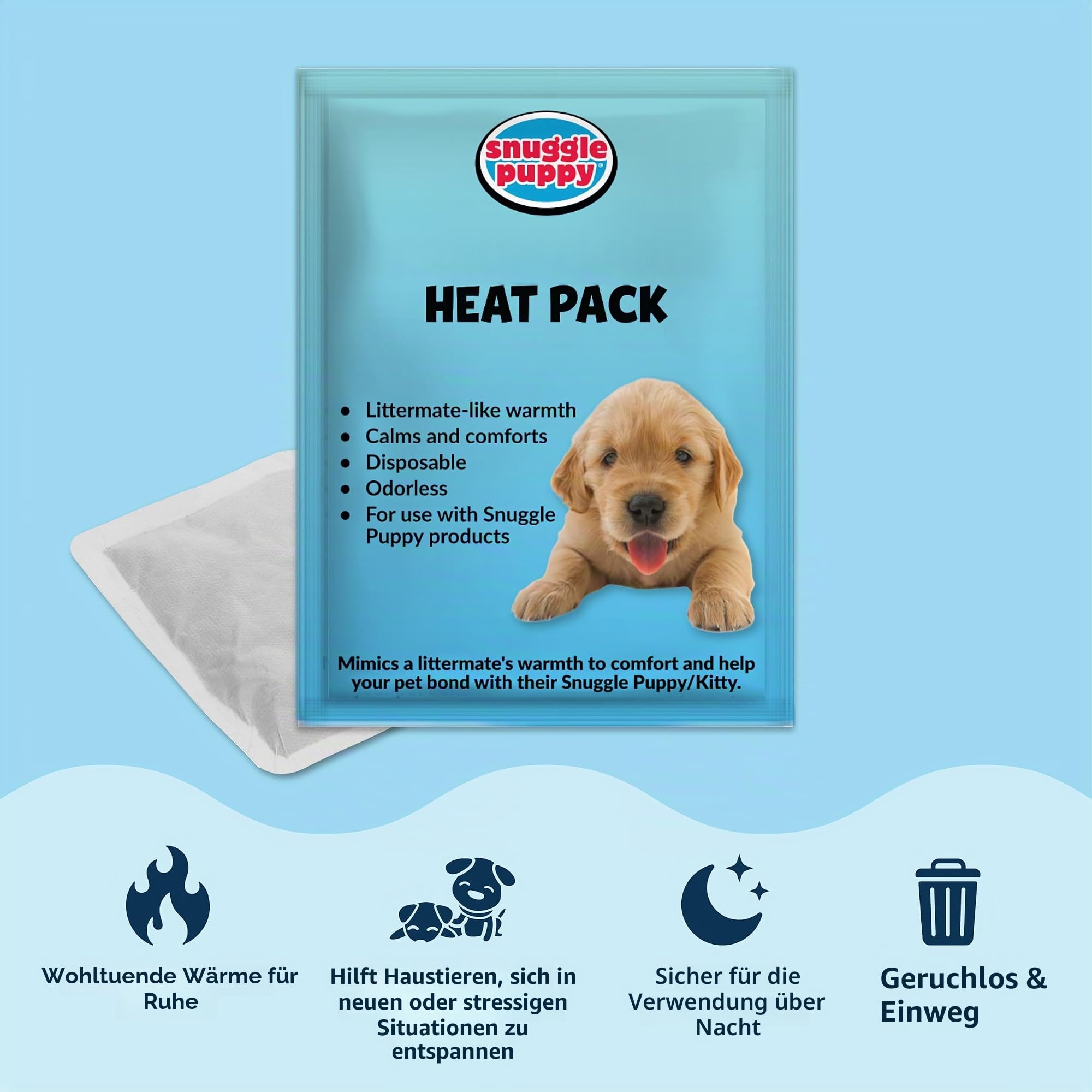 Snuggle Puppy Original Kuscheltier mit Herzschlag für Hunde – Beruhigendes Hundespielzeug gegen Angst & Stress, Trainings- und Komfortspielzeug, Farbe Biscuit