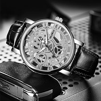 Men Business Luxury Fashion Gents Quartz Watch Men Bottom Hollow Imitation Mechanical Watch Men Belt Watch to My Son Watch
