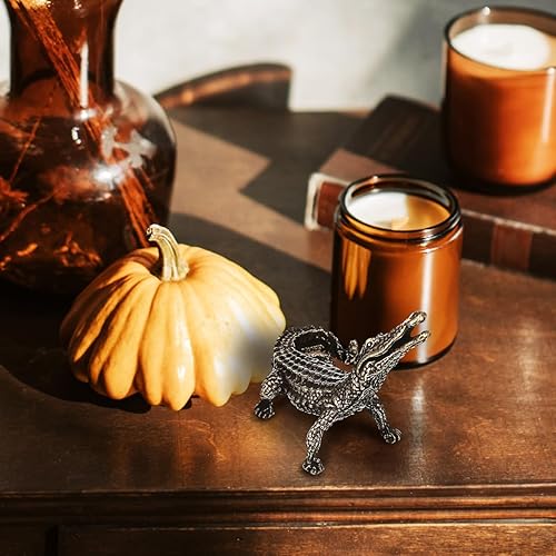 Miniatura 8 de Toyvian 1 mini estatua de cocodrilo de latón, esculturas y estatuas de animales, adornos para pecera, estatua de Feng Shui, decoración del hogar