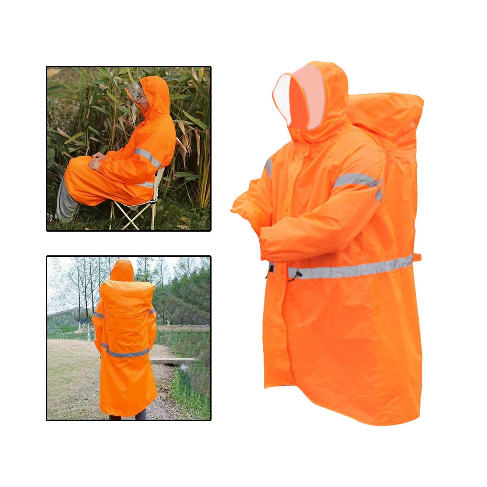 Poncho Impermeable con Capucha, Ligero Y Versátil, Chaqueta Transpirable con Capucha para Actividades Al Aire Libre Y Caminatas.