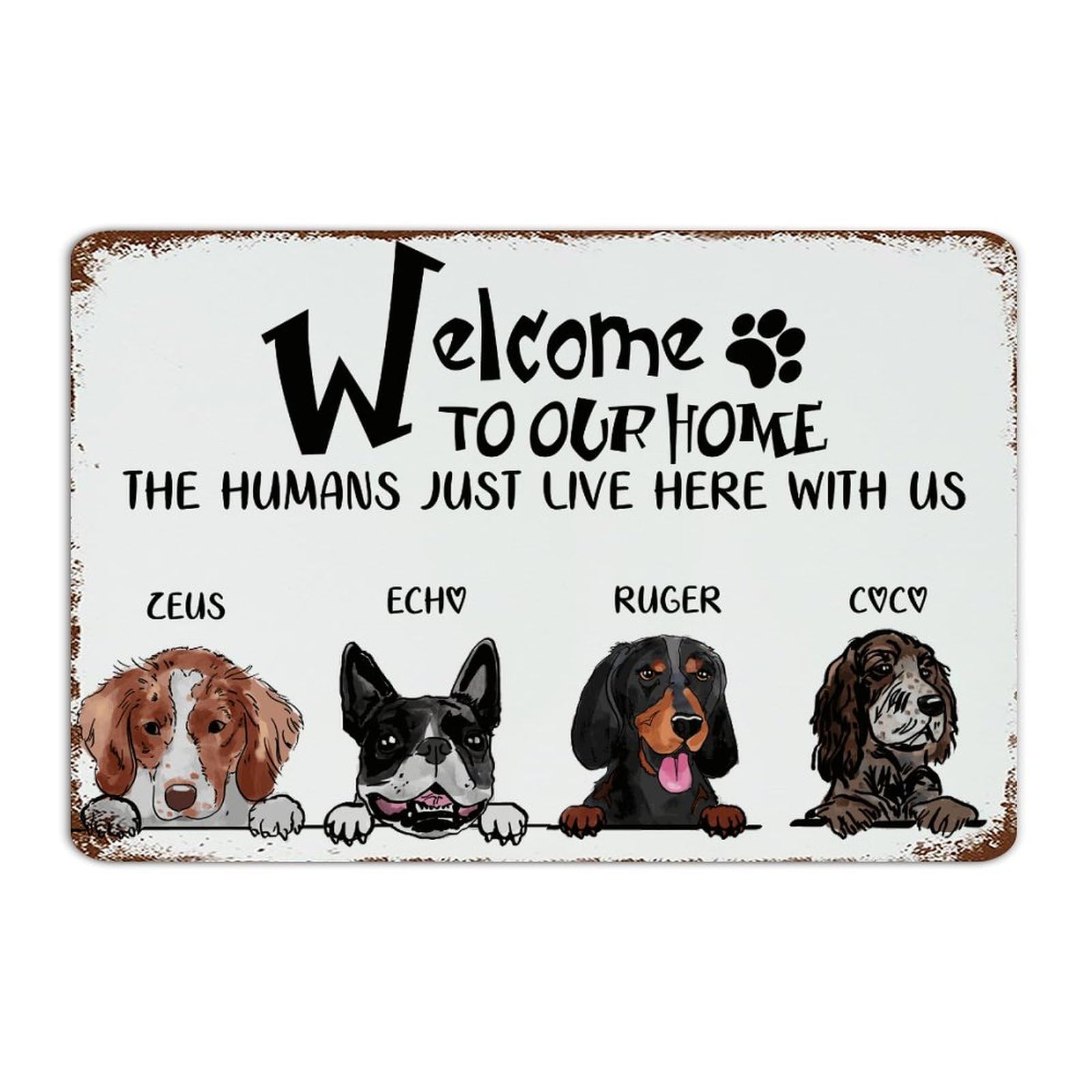Animal de compagnie mignon panneau métallique décoratif pour entrée