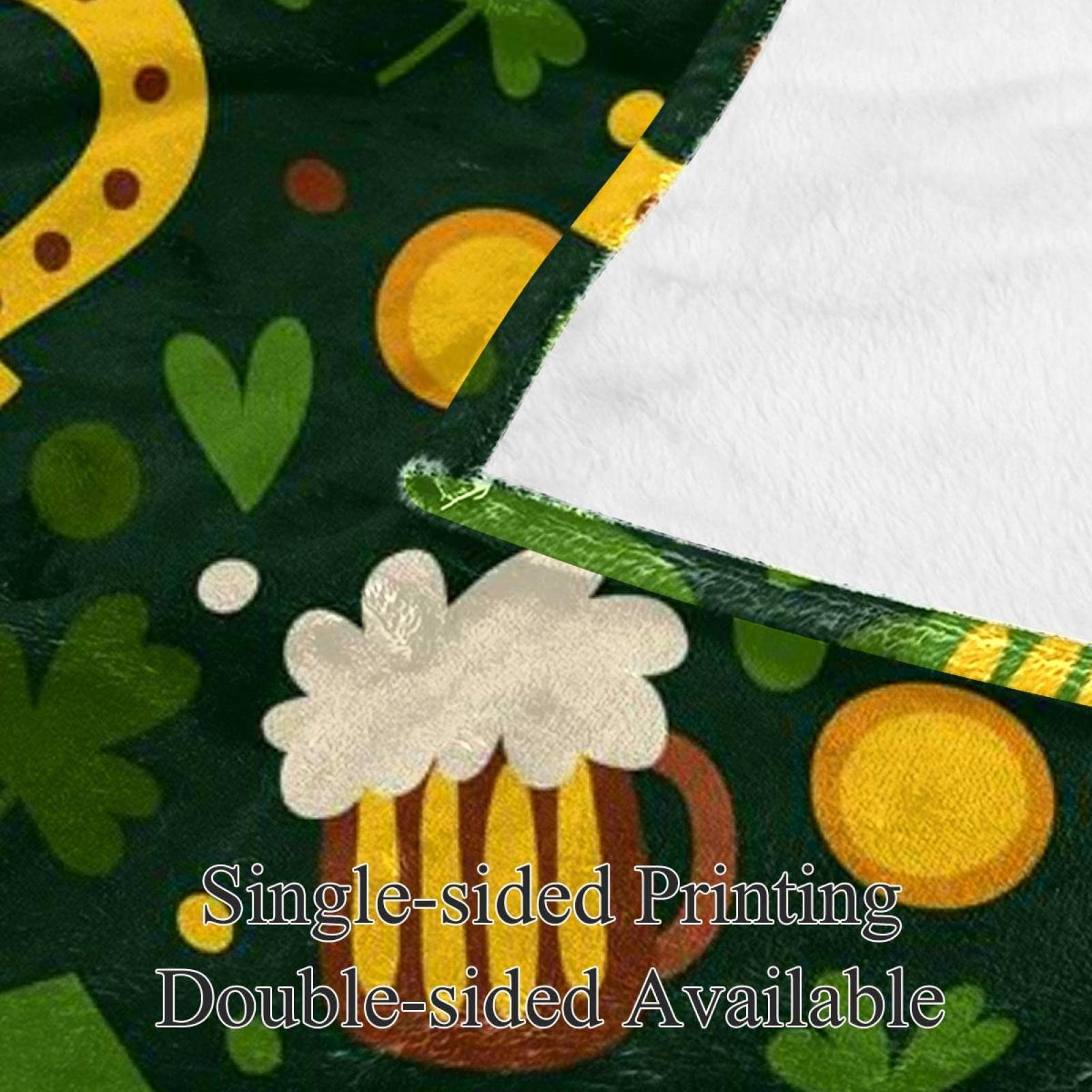Coperta in pile con motivo verde per divano, divano o letto