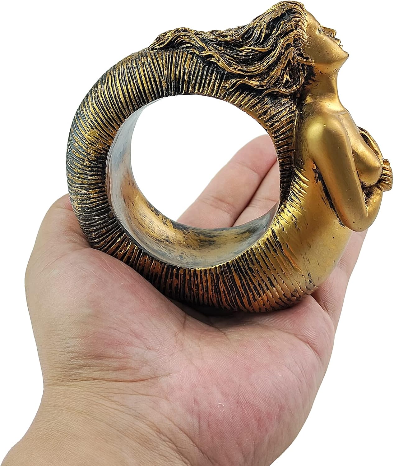 Mermaid Conch Crystal Ball Stand Sphere Display, Natural Healing Feng Shui Glass Orb Holder Base Statue Decoration, for 40mm-60mm Sphere image 3