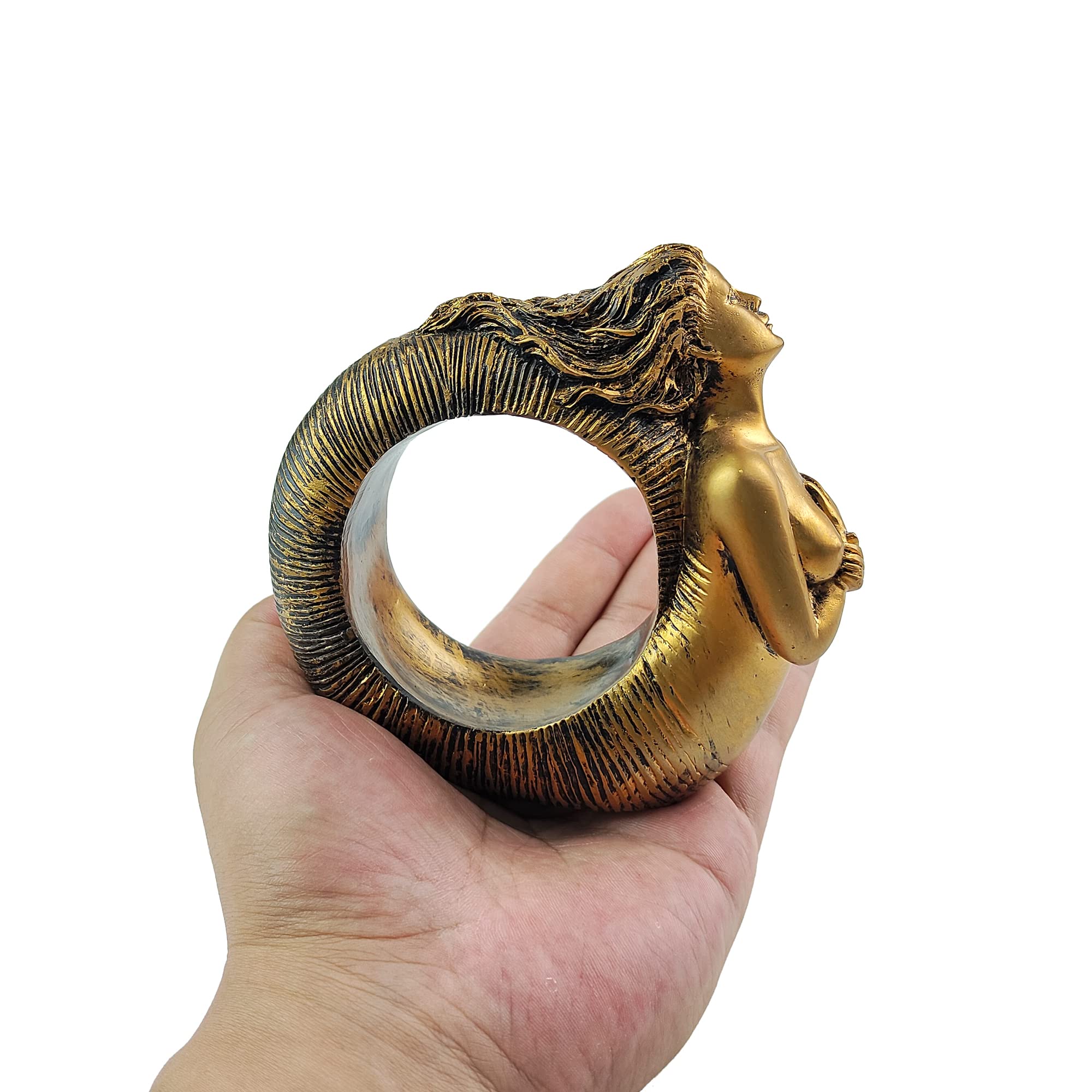 OmyLens Mermaid Conch Crystal Ball Stand Sphere Display, Natural Healing Fengshui Glass Orb Holder Base Statue Decoration - Image 3