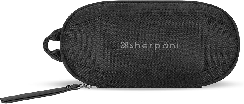 Sherpani Mini Co-Pilot, Travel Cable Bag, Cord Storage Organizer, Small Tech Pouch, Accessory Carrying Case, Travel Gift for Women Carbon Signature