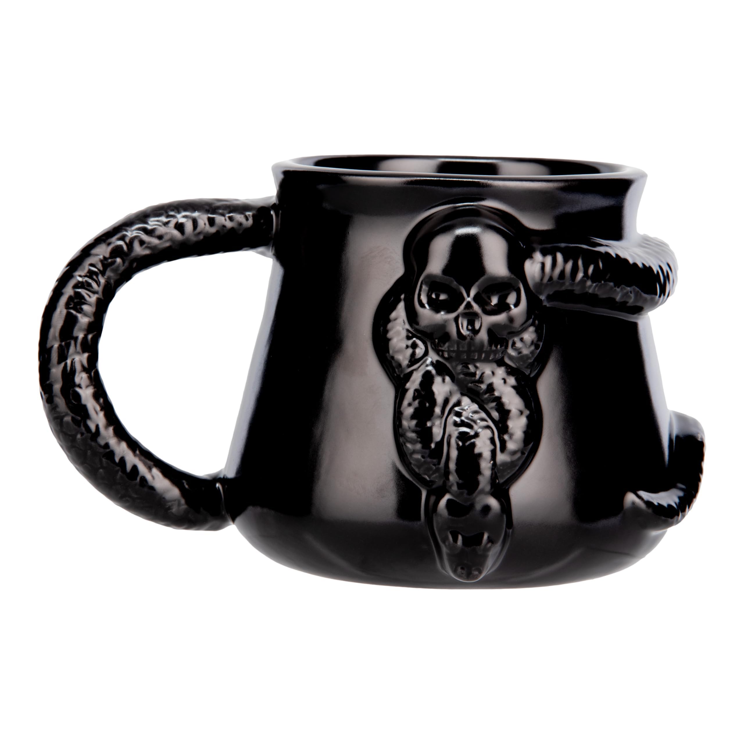 B&Q - Harry Potter Dark Mark Nagini Snake Mug400Ml Black Ceramic Coffee Cup Death Eater Design Wizarding World Gift 