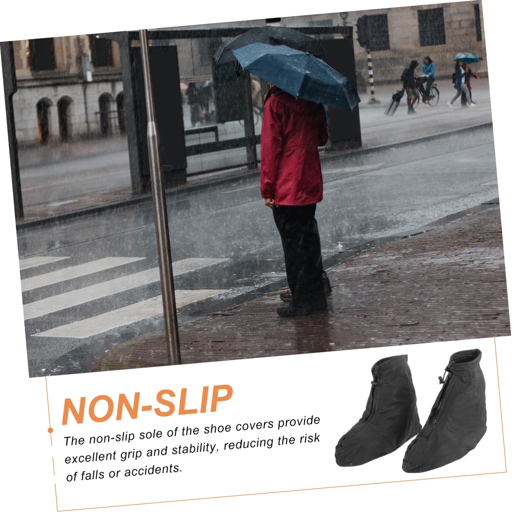 NAMOARLY 2 Pairs Black Mens Suede Boots Shoe Covers Reusable Shoes Protectors Plastic Shoe Coverings