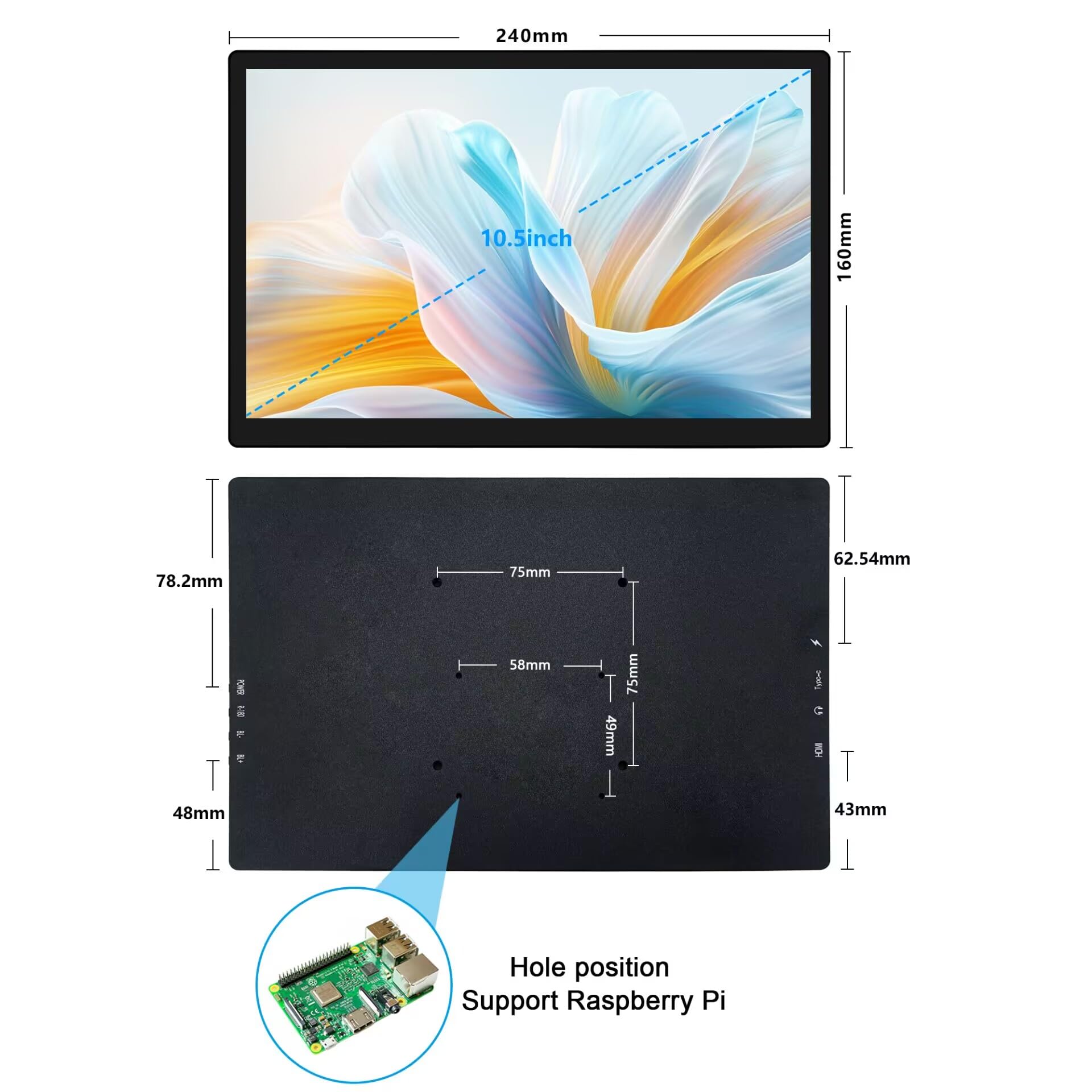 Amazon.com: 10.5 Inch OLED Touchscreen Portable Monitor - 2560
