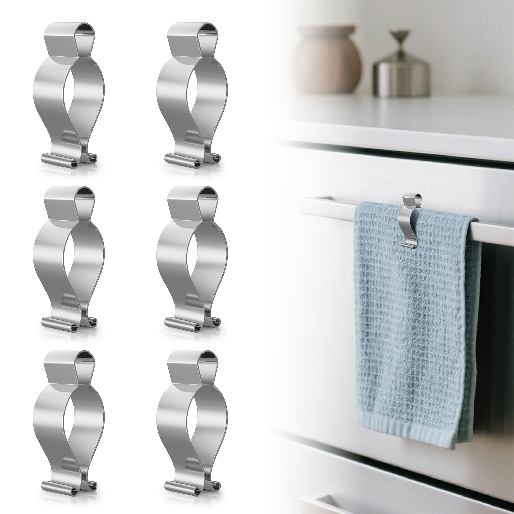Stainless Steel Towel Clips - 6 Pack -1 Stainless Steel Towel Clips - 6 Pack -1
