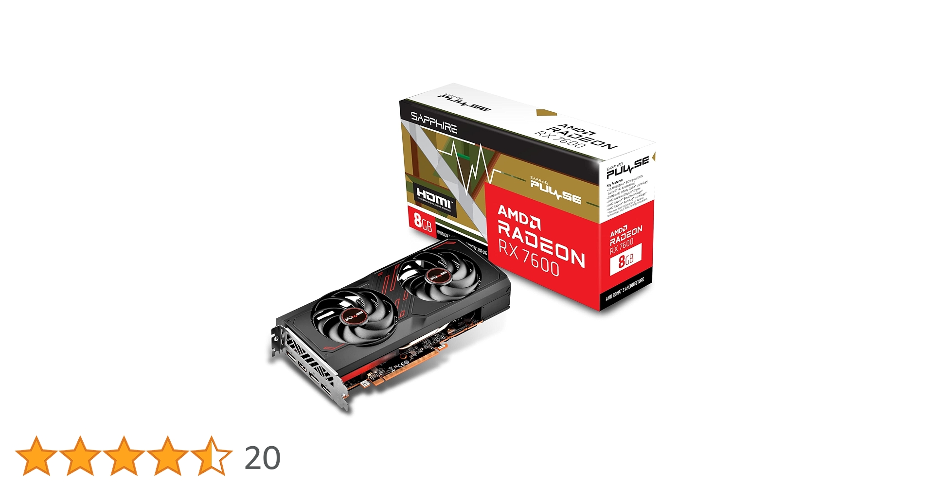 Amazon | SAPPHIRE PULSE RADEON RX 7600 GAMING 8GB GDDR6