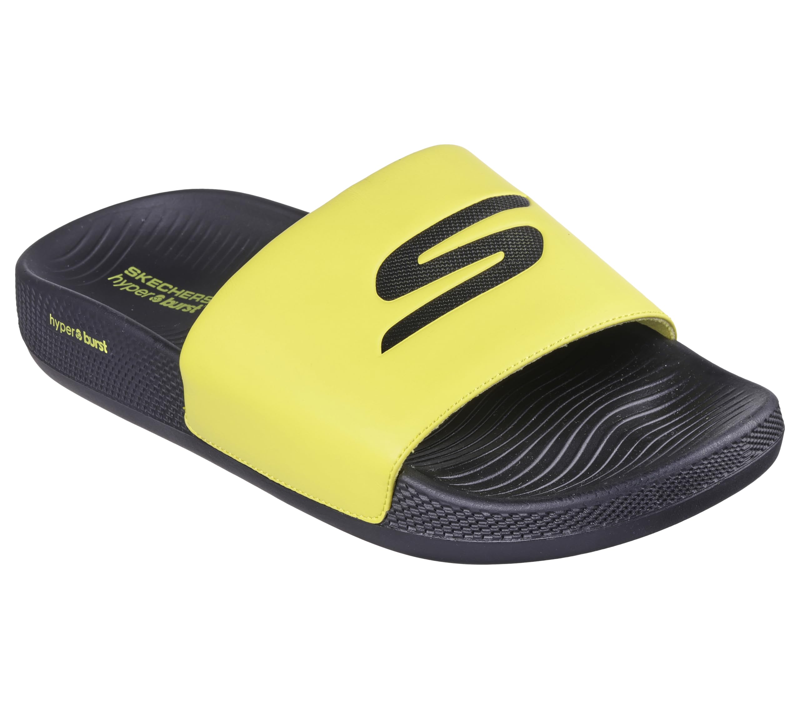 Skechers Mens HYPER SLIDE - DERIVER Yellow Black Sports Slippers (B0D9KFKQZP) Amazon Price History, Amazon Price Tracker
