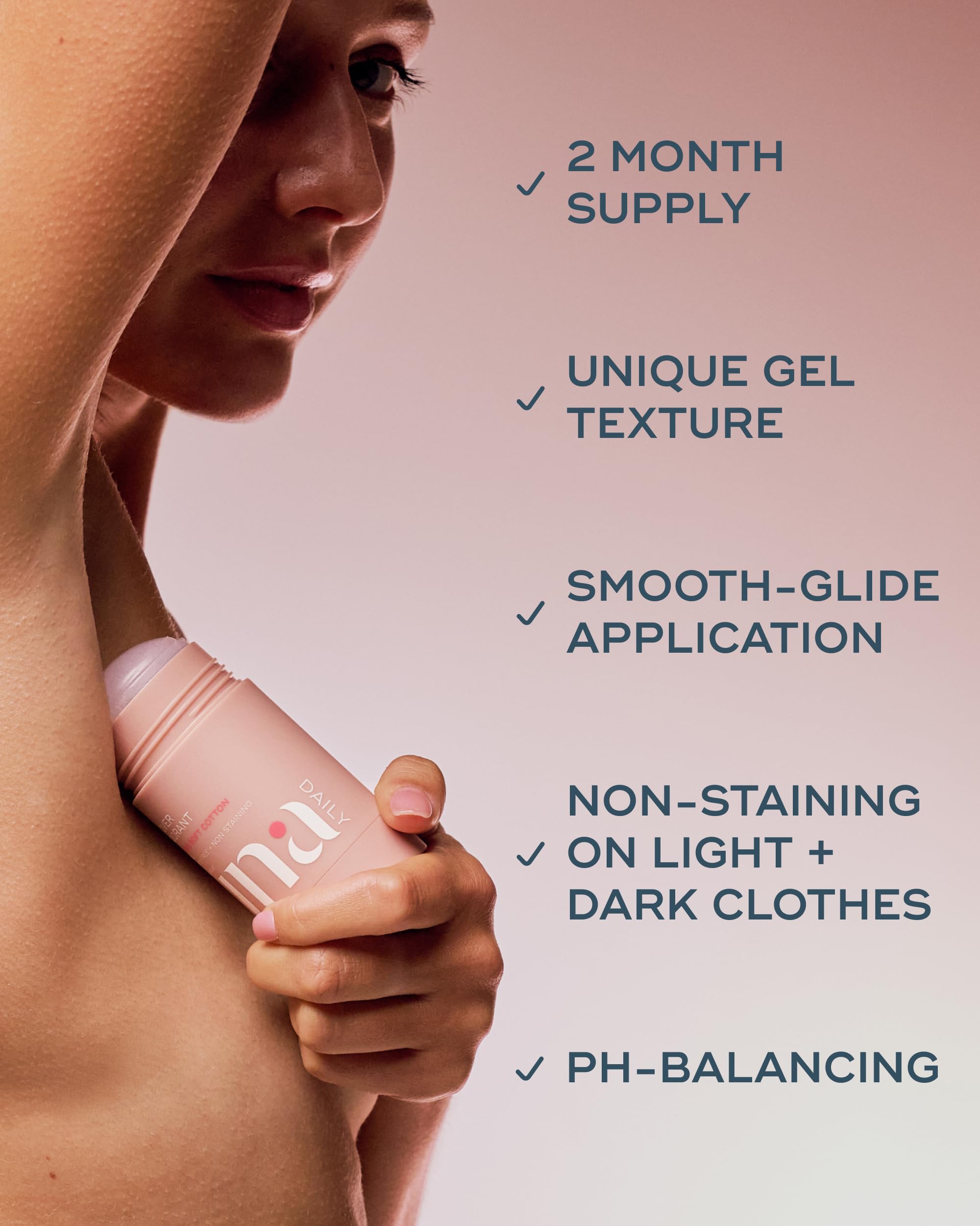 Luna Daily The All Over Deodorant™ Stick | Hydrating Natural Deodorant for Women | Aluminum-Free, Non-Staining & pH-Balanced | Soft Cotton Scent | With Hyaluronic Acid & Prebiotics, 2.4 oz