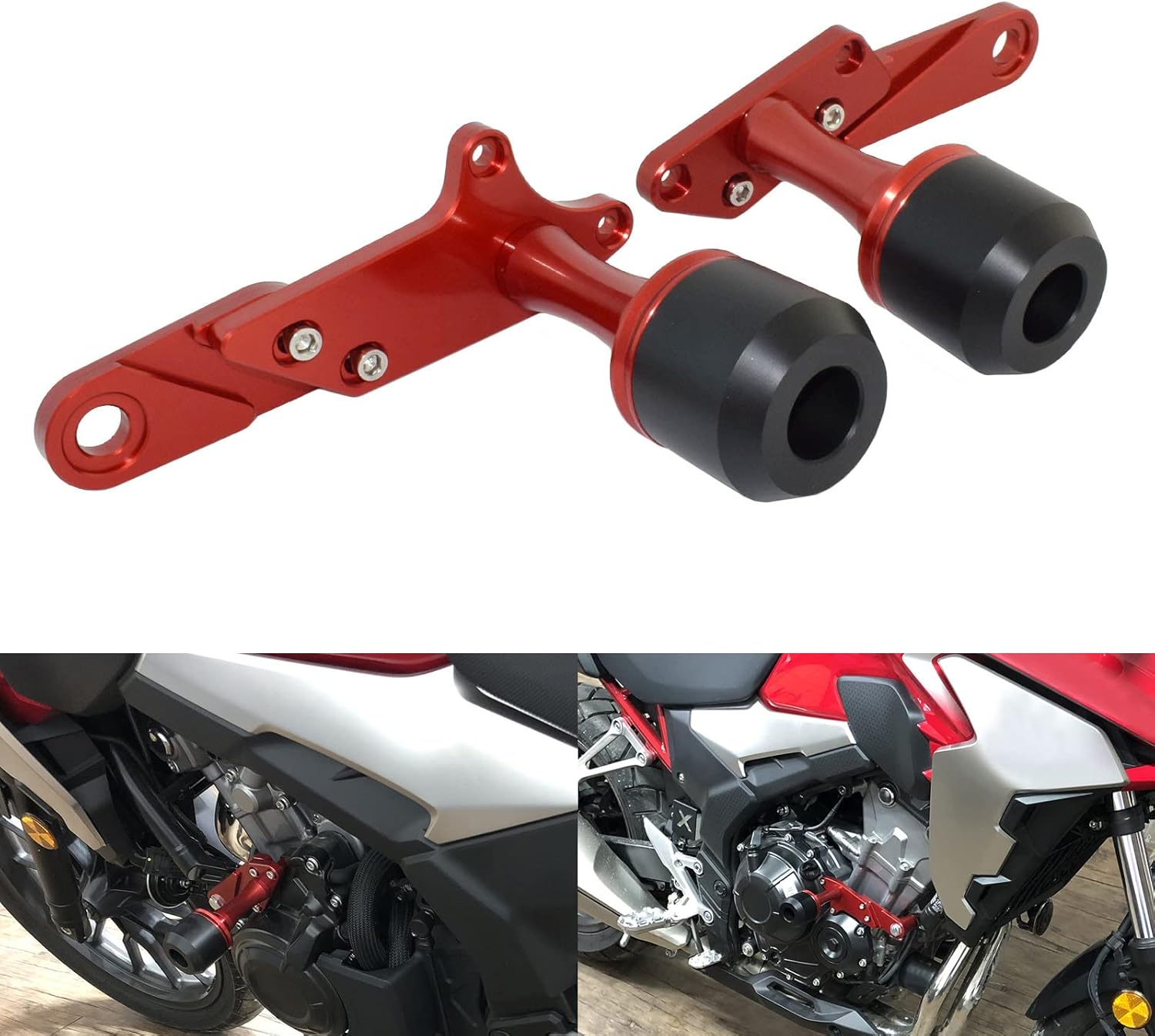 Motorcycle Frame Sliders Engine Guards Crash Pad Mushrooms Bobbins Falling Protector For HONDA CBR500R CBR 500 RA PC62 /CB500F CB 500 FA PC63 / CB500X CB 500 XA PC64 2019 2020 2021 2022 (Black)