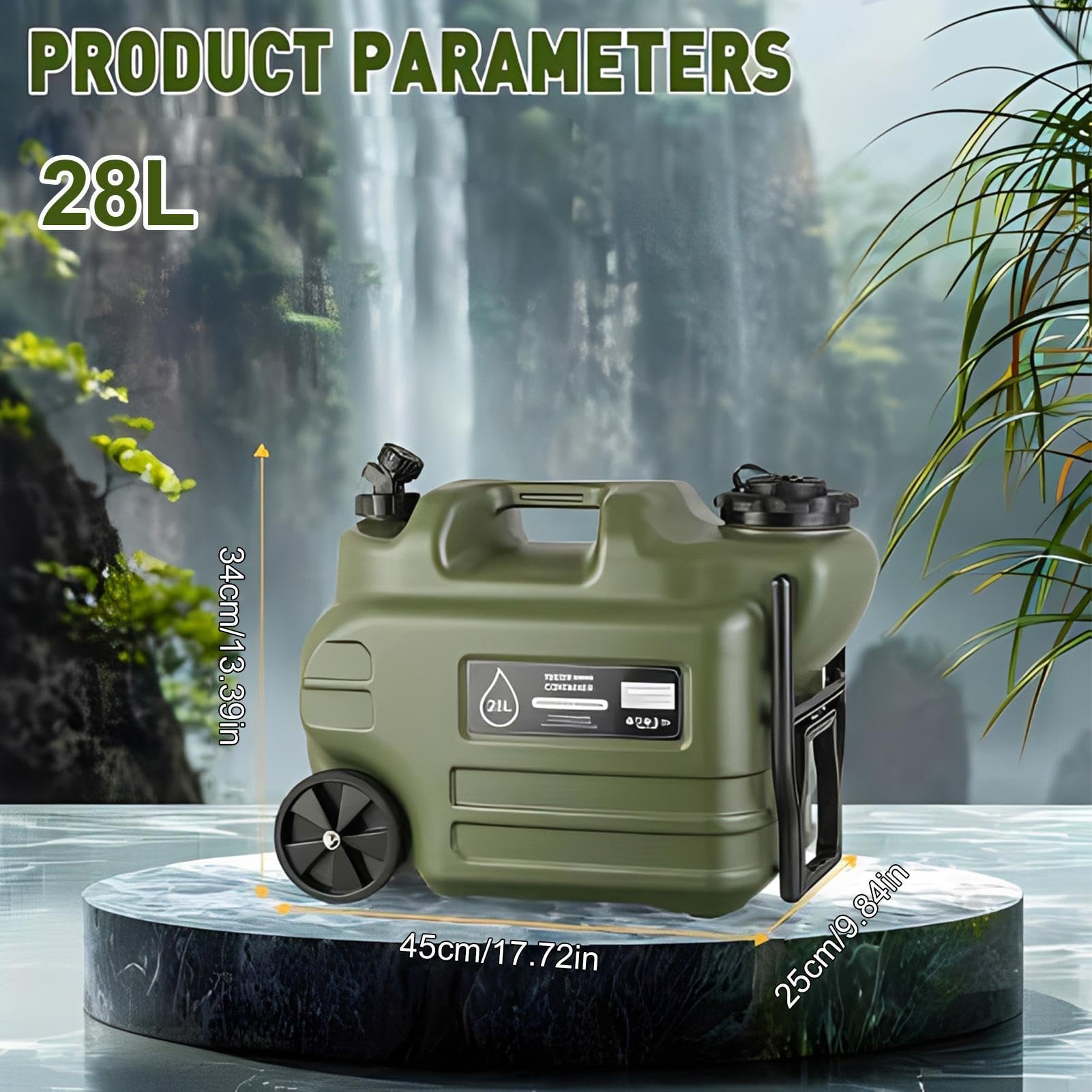 Generisch Tragbarer Wasserbehälter 28L auslaufsicher für Camping | Tragbarer Camping-Wasserbehälter 28L auslaufsicher mit Zapfhahn für Outdoor-Abenteuer