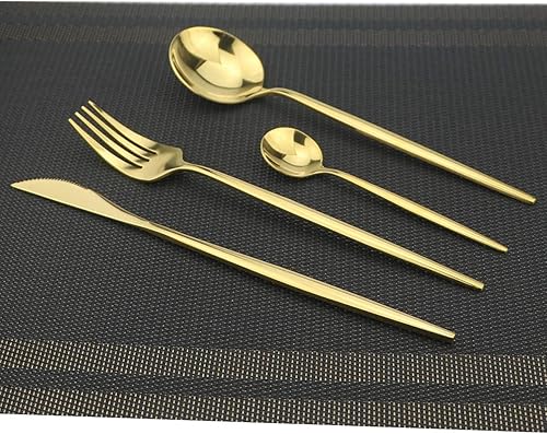 Miniatura 9 de Set de cubiertos Gugrida, juego de cubertería reutilizable, de acero inoxidable 18/10, set de cubiertos reflejantes, ideal para reuniones familiares