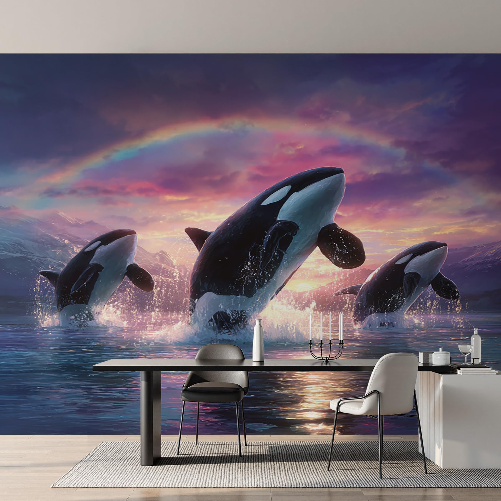 Papier peint intissé orque animaux marin pour transformer votre salon
