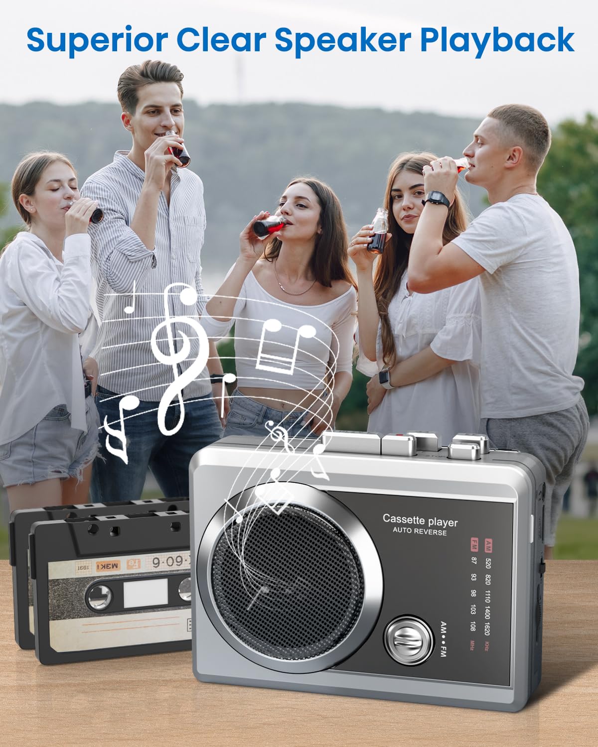 Amazon.co.jp: ポータブルカセットレコーダープレーヤー&AM/FMラジオ