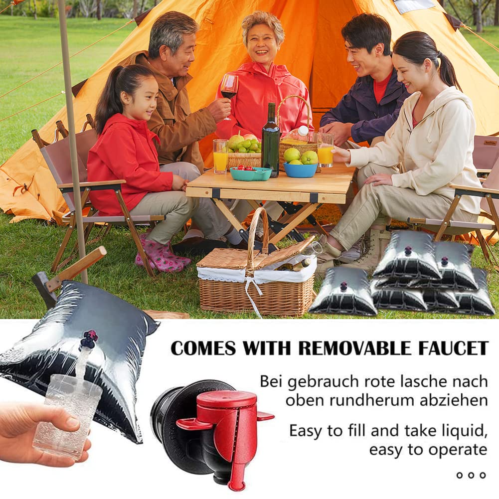 Faltbarer Wasserbehälter Notwasserbeutel,Asudaro 10St Wasserbeutel 5/10/30L Wassersack Wasser Behälter mit hahn Wasserkanister Wassertank für Outdoor Camping Wandern Notfall Picknick Grillen