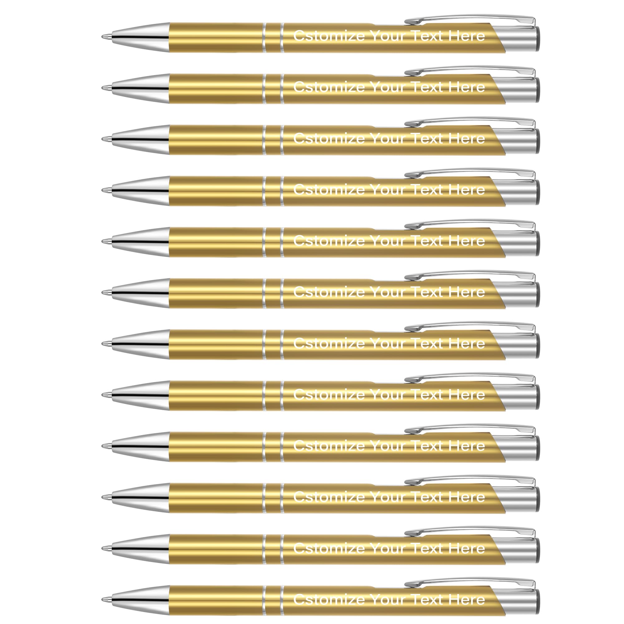 Kingluu Up to 500 Pcs Personalized Ballpoint Pens,FREE ENGRAVING Black Ink Custom Pens with Your Name Logo Message Text for Office Business School