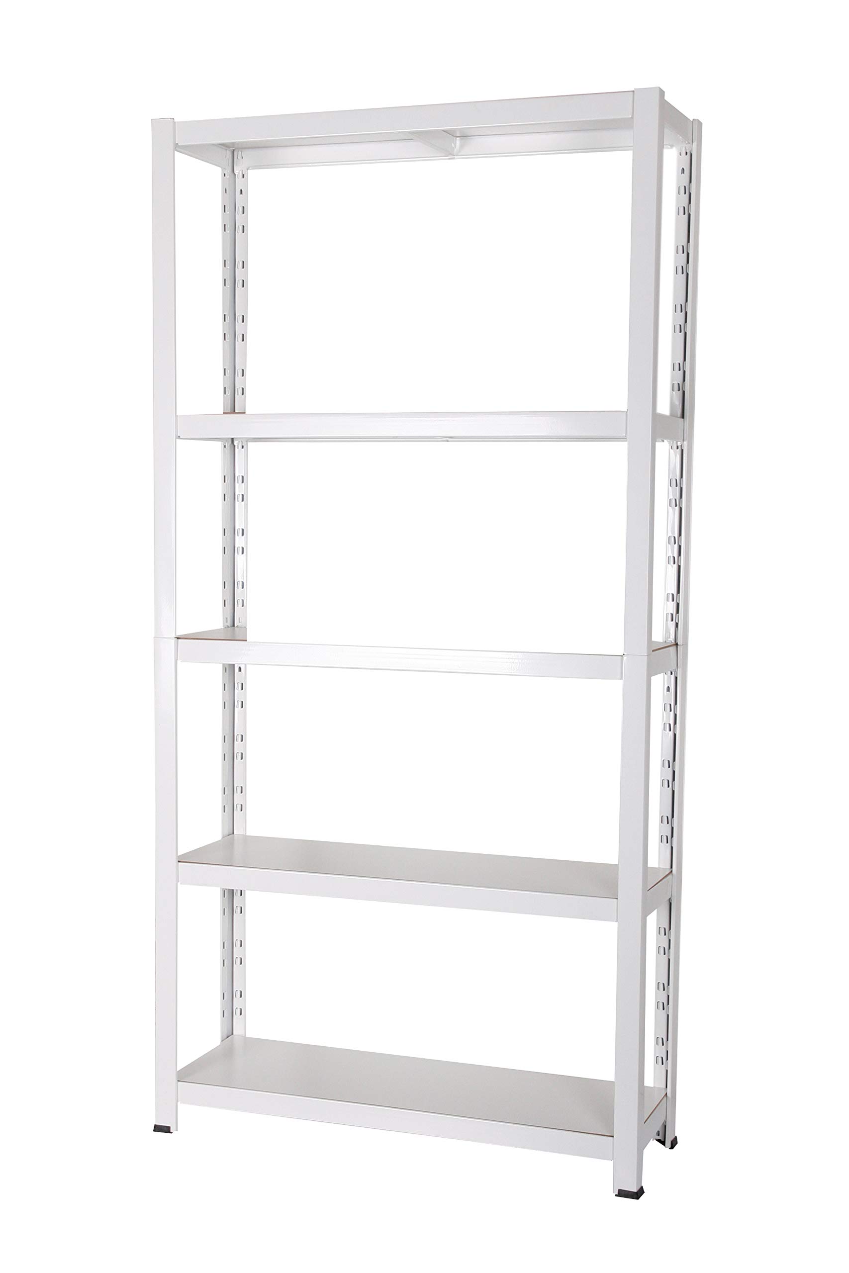 Szagato Archivregal 180x90x30 cm 55 Ordner 5 HDF Holzboden 175 KG/Boden weiß Metallregal Fachbodenregal Lagerregal Metall Fachboden Regal Schwerlastregal Regalsystem Ordnerregal Büroregal