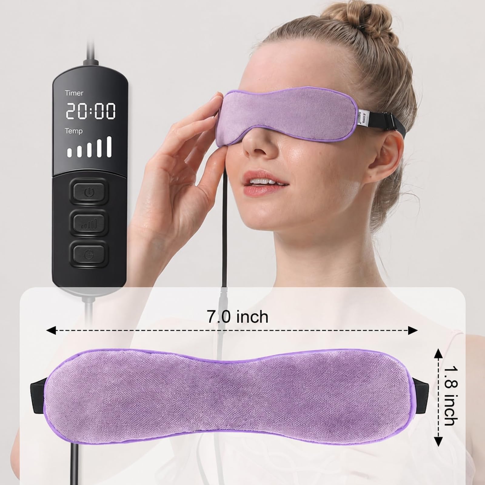 Masque chauffant pour les yeux secs, compresse chaude pour les yeux avec graines de lin pour MGD