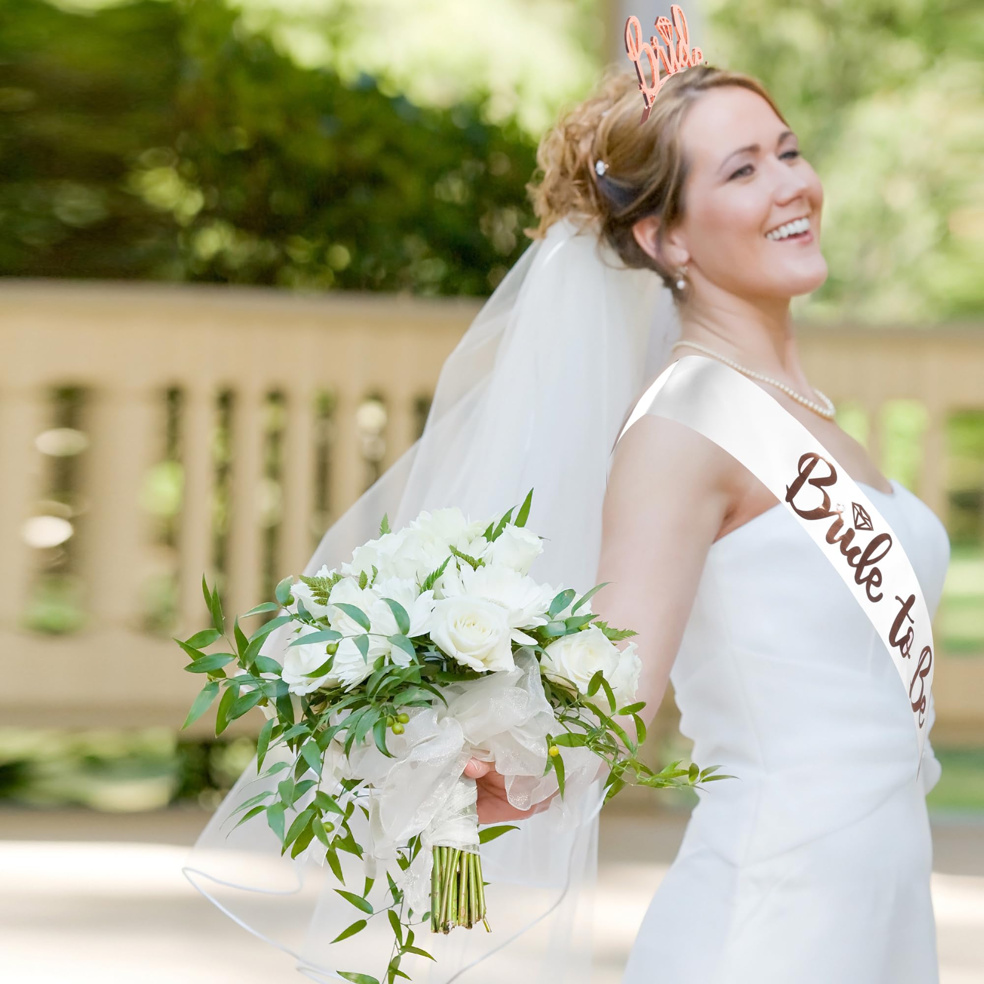 Akcesoria na wieczór panieński, zestaw 10 sztuk, szarfa i welon, tiara zespołu panny młodej, szarfa ślubna i tiara welon, akcesoria na wieczór panieński, dekoracje na wieczór panieński biały + czarny