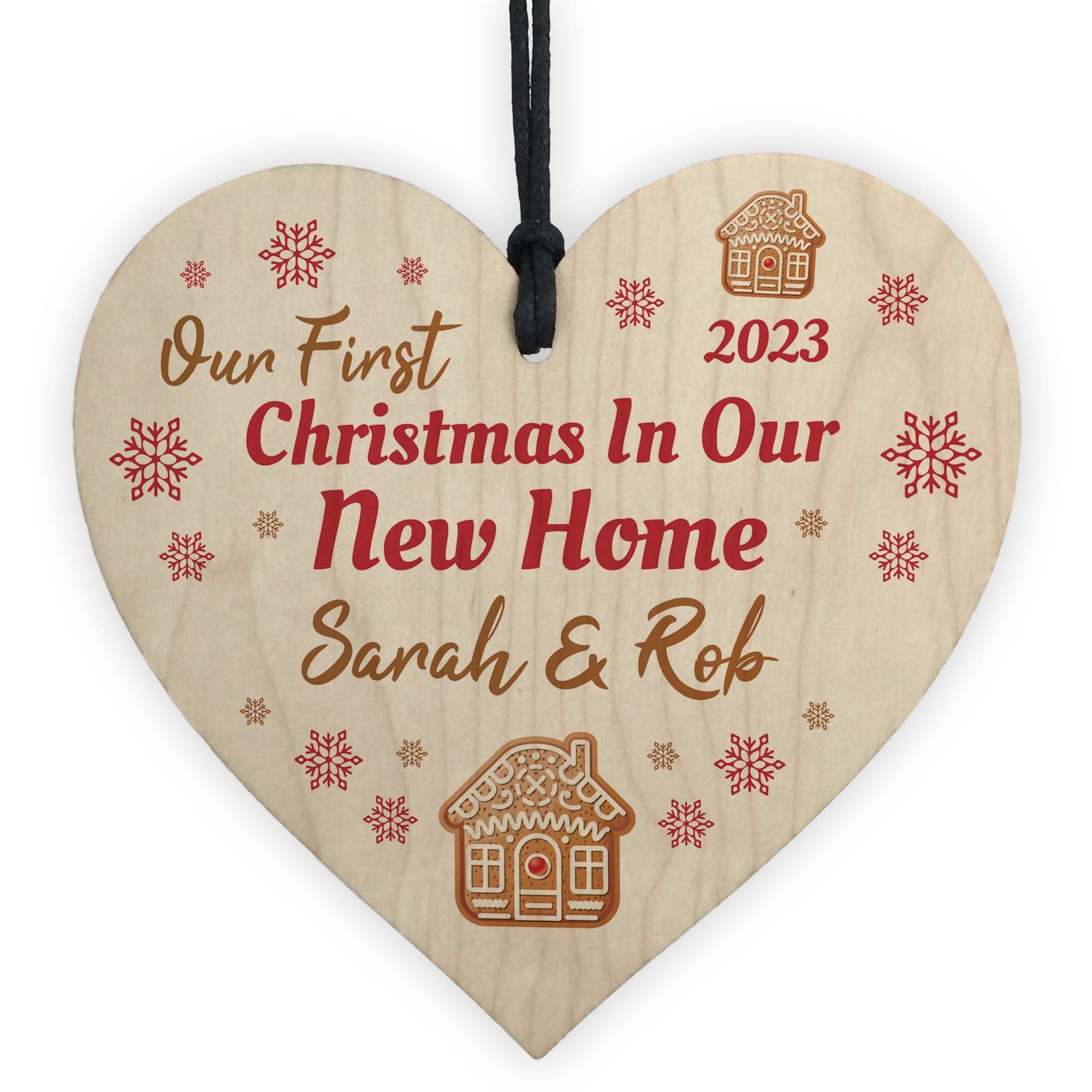Red Ocean First Christmas In New Home PERSONALISED Tree Decoration Bauble Wooden New Home Christmas Bauble Keepsake Personalised Tree Decor