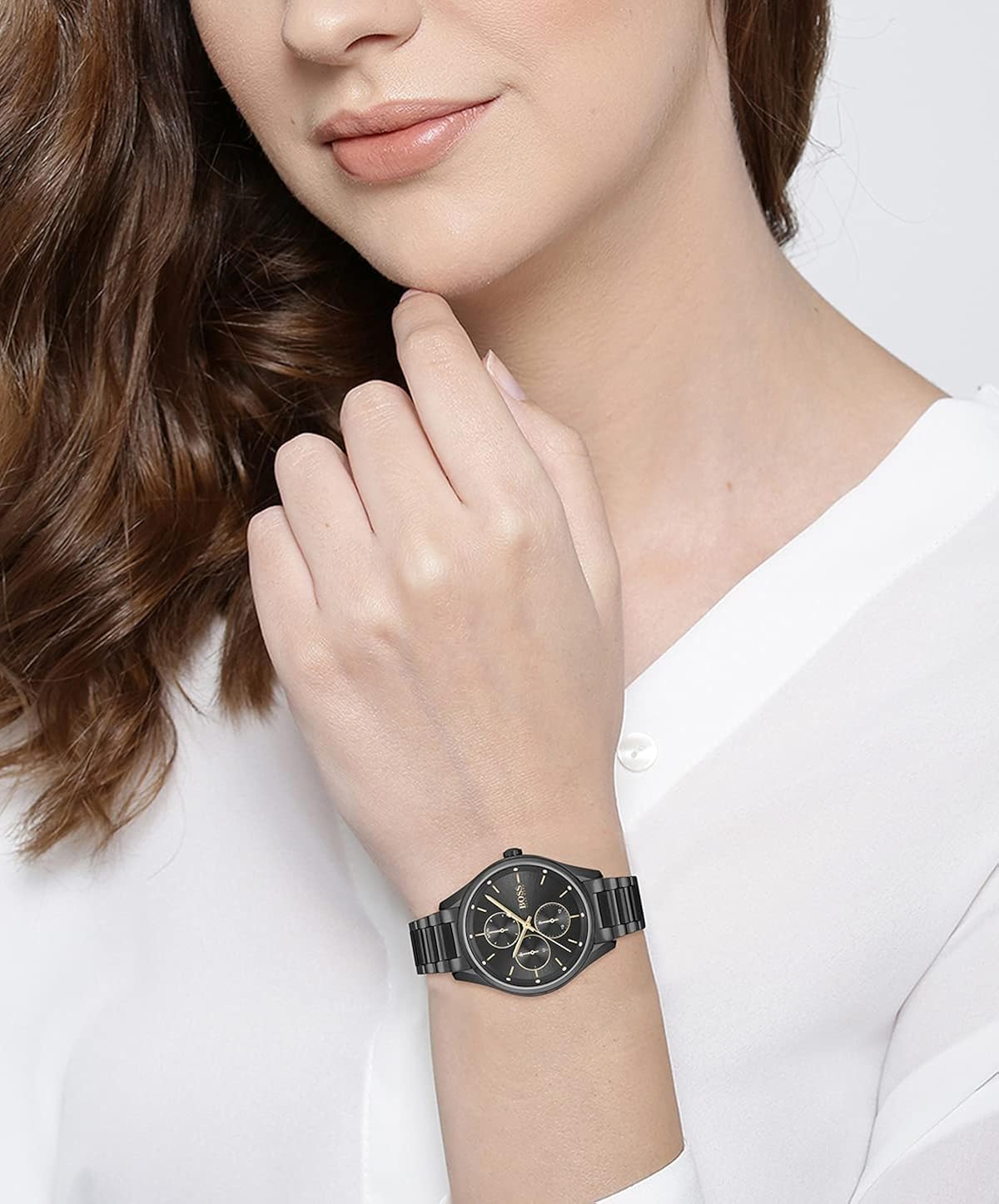 Boss Orologio Analogico Multifunzione al Quarzo da Donna con Cinturino in Acciaio Inossidabile Nero - 1502605 Boss Orologio Analogico Multifunzione al Quarzo da Donna con Cinturino in Acciaio Inossidabile Nero - 1502605