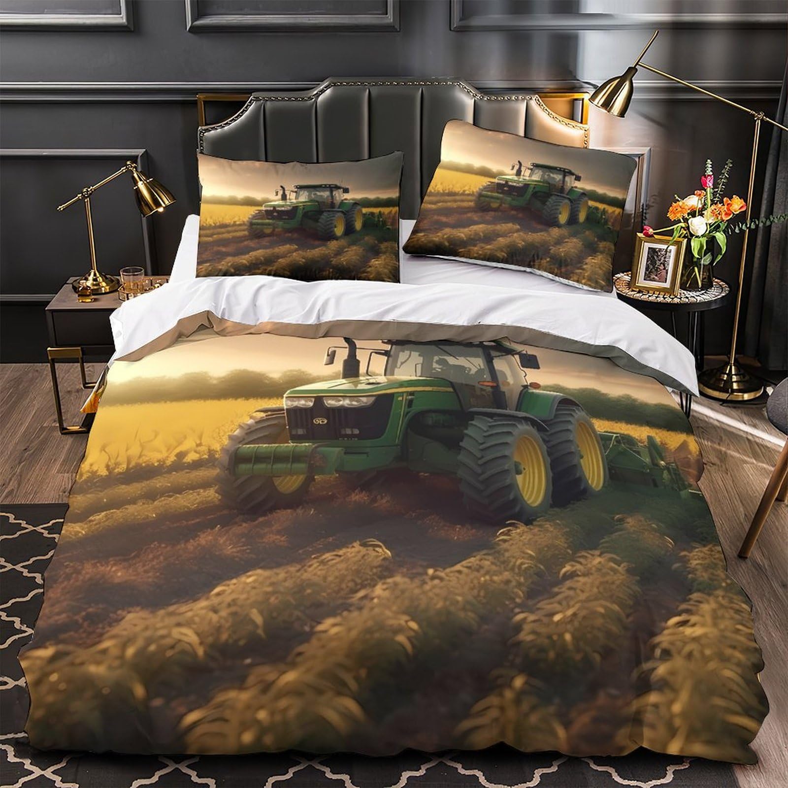 Housse de couette tracteur imprimé 3D avec microfibre super douce haute densité