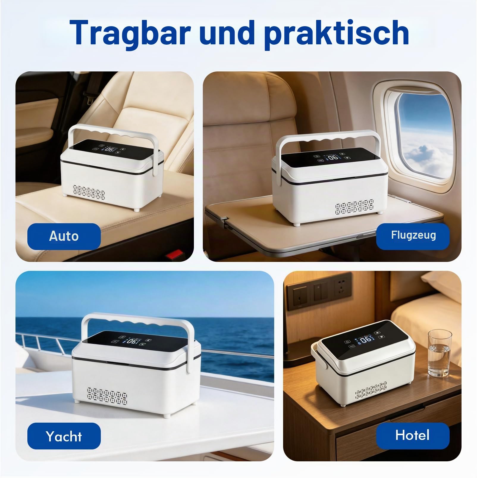 LIROPAU Insulin Kühlbox Elektrisch, 2-8°C Insulinkühler gekühlter Kasten | Insulin-Pens-Kühler-Reiseetui, Medikamenten Kühlbox insulin kühltasche für die Reise mit 10600mAh Batterie für 8 Pensn