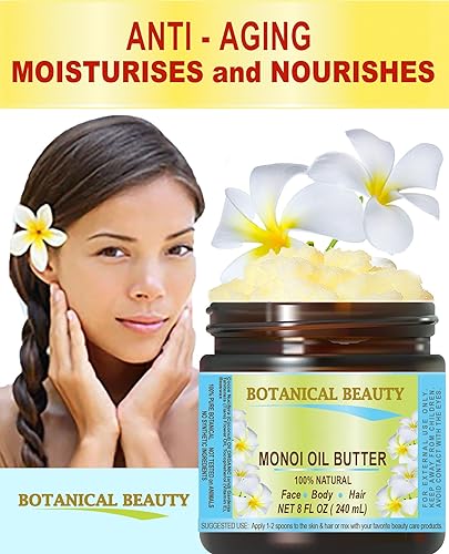 Miniatura 3 de Botanical Beauty MANTECA DE ACEITE MONOI ORGÁNICO 100% Aroma Natural. 8 Fl.oz.- 8.1 fl oz. Para el cuidado de la piel, cara, cabello y uñas.
