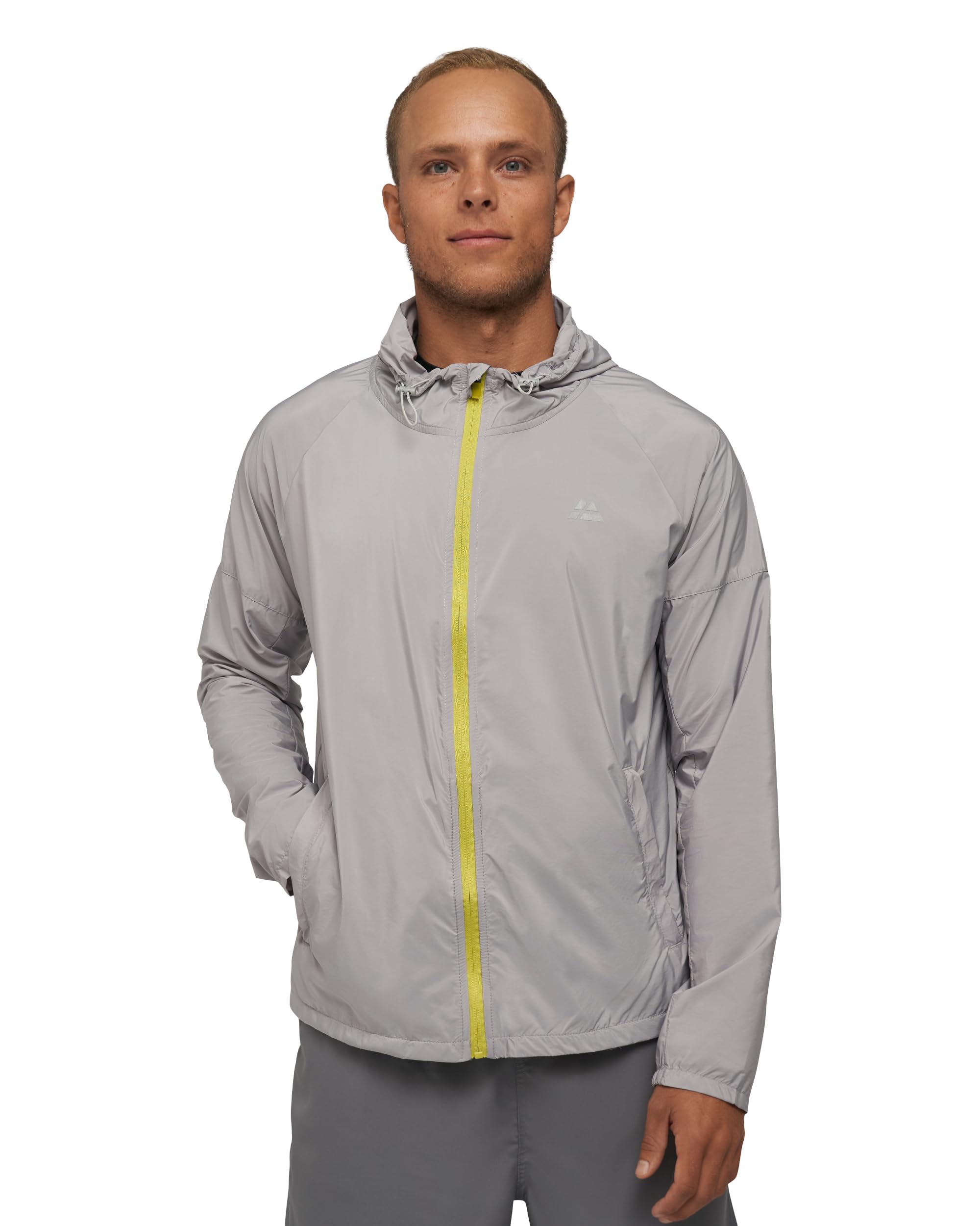 DANISH ENDURANCE Windbreaker-Jacke mit Kapuze Herren, Laufjacke aus recycelten Materialien, Atmungsaktive Sportjacke, Full-Zip, Winddicht & Leicht, für Herren
