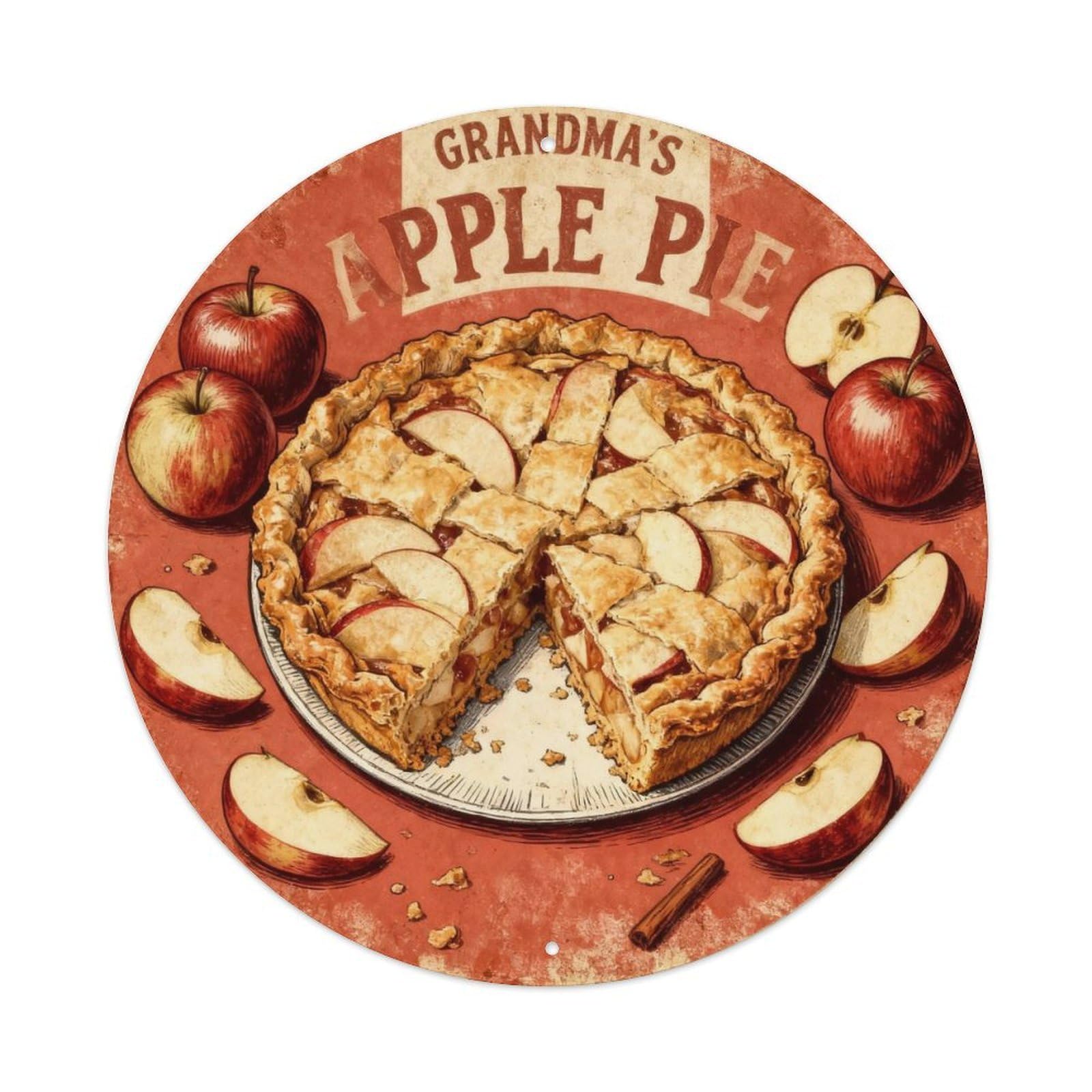 Grandma's Apple Pie Vintage Tin Sign Metal Tin Sign Plaque