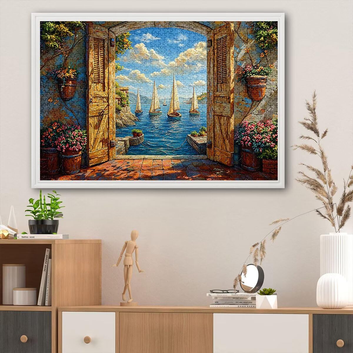 Puzzle 5000 sztuk krajobraz dla dorosłych, puzzle drewniane łódki dla dorosłych, trudne drewniane łodzie łamigłówki, rodzinne gry edukacyjne, łamigłówki z pudełkiem na prezenty dekoracje do domu