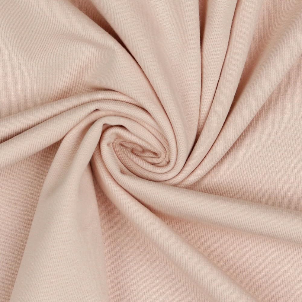 Jersey Fabric Plain Sold by the Metre Tex Standard 100 Certified 69 Colours to Choose From Plain + Mottled (011 I Light Mauve, 50 x 150 cm) — image 1