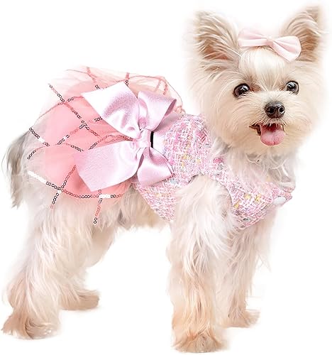 Miniatura 5 de Vestidos de perro para perros pequeños, vestido de invierno para cachorros, ropa cálida para mascotas, traje de taza de té de Chihuahua Yorkie para