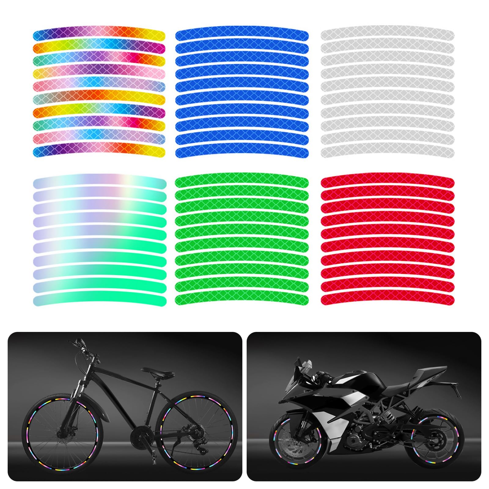 KAIXINXIN 10pcs Car Bicycles Reflective Sticker Reflectors Sticker Reflective Warning Strips for Bike Decoration