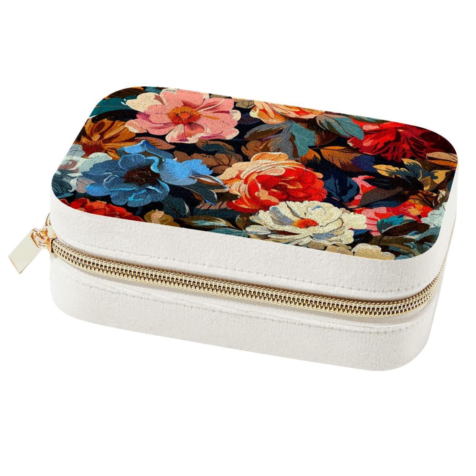 Cadeau de demoiselle d'honneur romantique avec motifs floraux pour ranger les bijoux