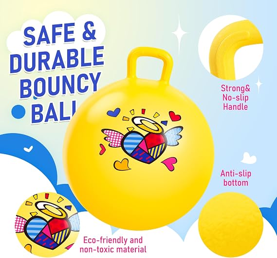 U&C Planet 45 cm Bouncy Ball for Children Jumping Ball with Pump Hopper Ball for Toddlers from 3 Years Inflatable Space Hoppers Jump Ball Indoor and Outdoor