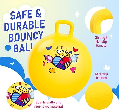 U&C Planet 45 cm Bouncy Ball for Children Jumping Ball with Pump Hopper Ball for Toddlers from 3 Years Inflatable Space Hoppers Jump Ball Indoor and Outdoor