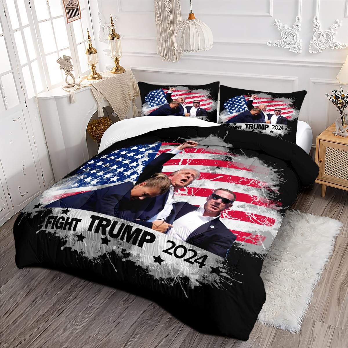 Amazon.com: CCoutueChen Trump 2024 Flag Comforter Set, Red and