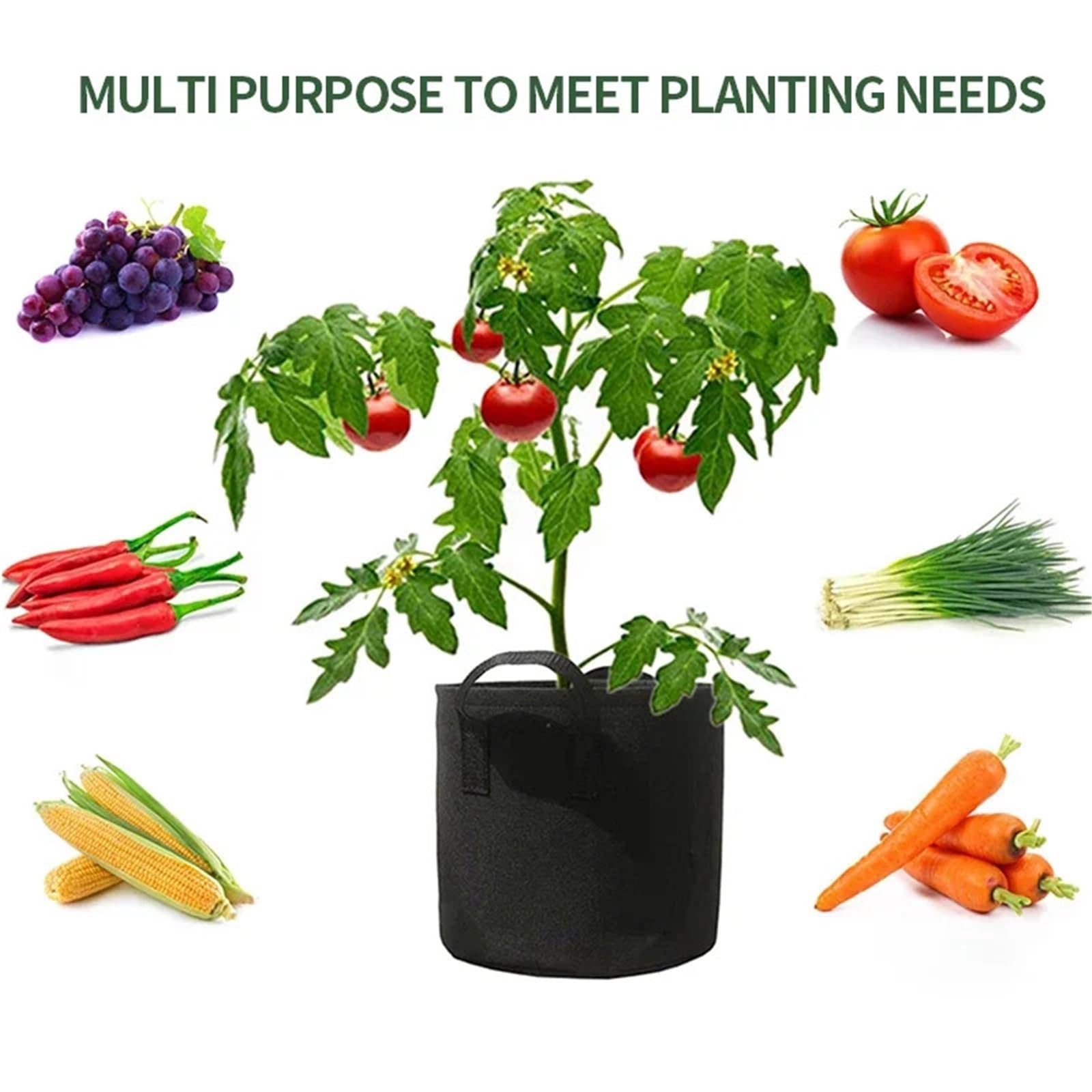 2 Bolsas de Cultivo for Verduras/Flores/Plantas, Macetas Tela Negra, for Fresas, Contenedores for Plantar Flores, Herramientas for el Hogar y Jardín(7 Gallon 30x35cm)